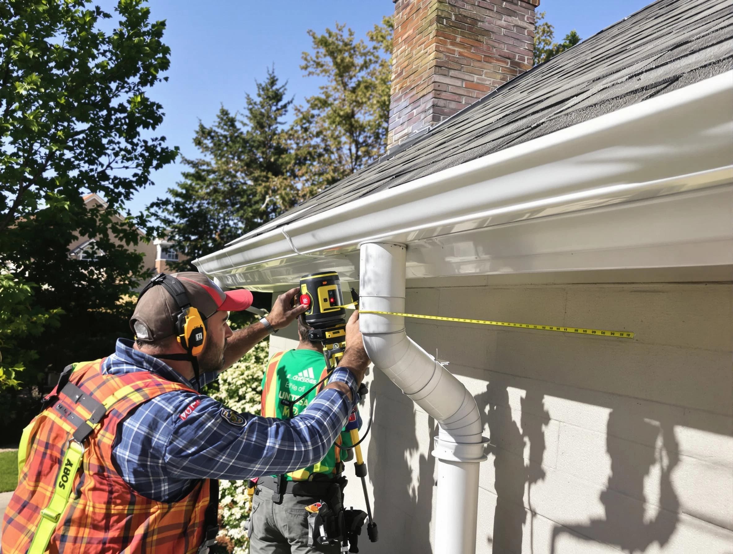 Middleburg Heights Roofing Company installing downspouts at a property in Middleburg Heights, OH