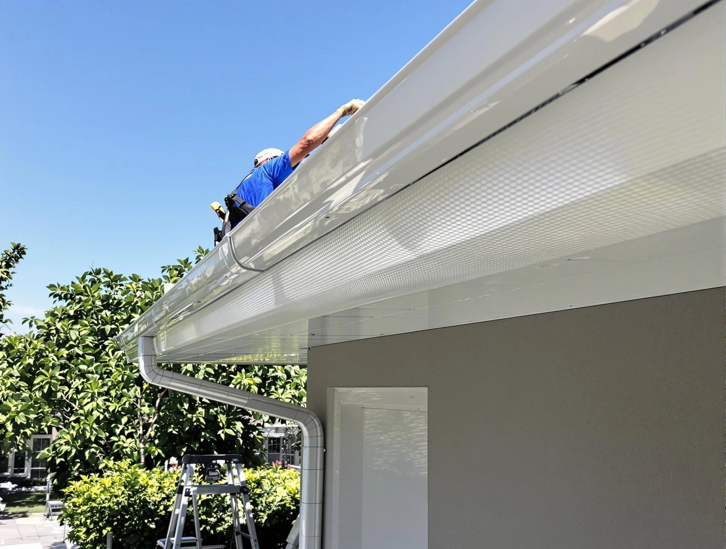 Debris-free gutter guard system by Middleburg Heights Roofing Company in Middleburg Heights, OH