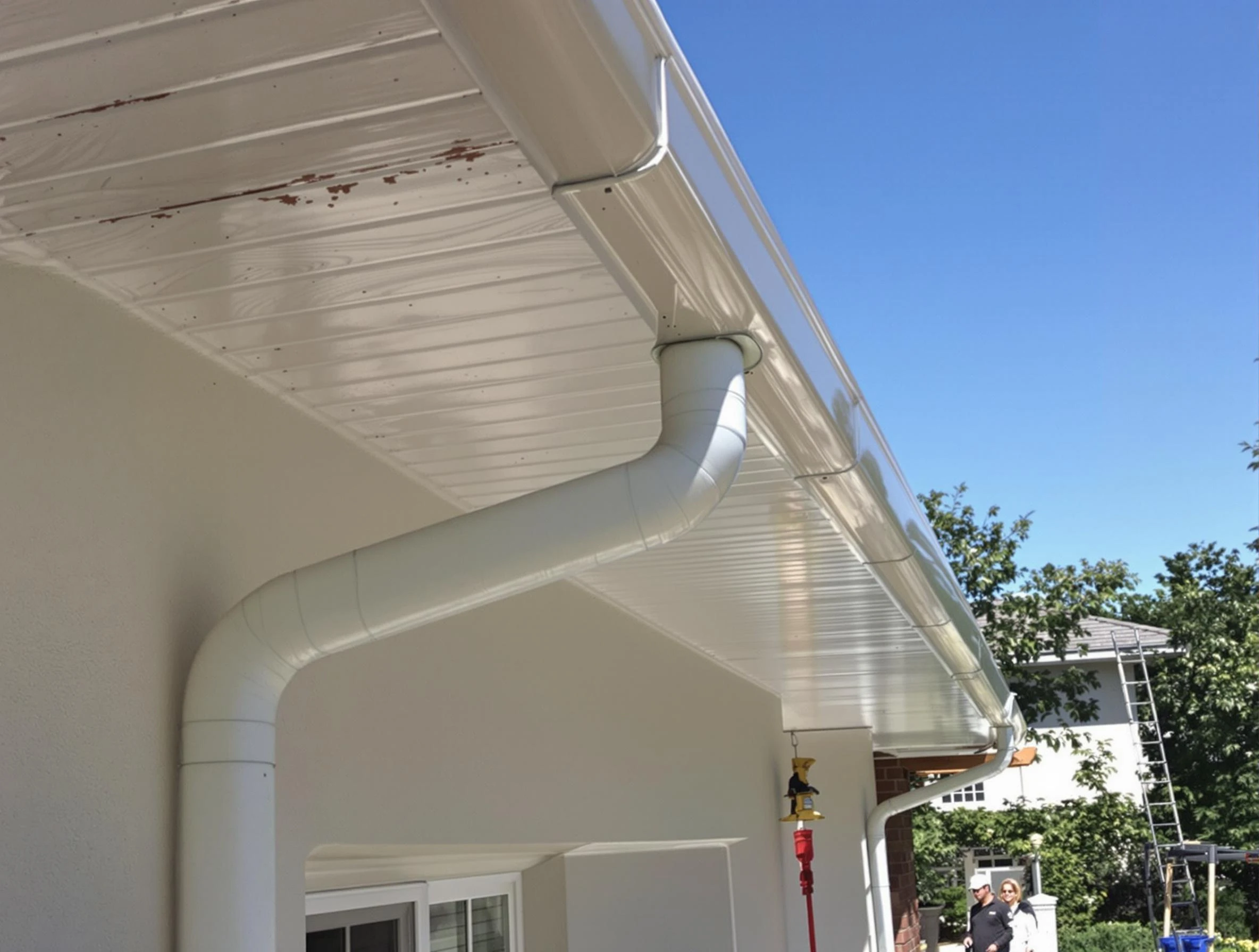 On-site seamless gutter fabrication by Middleburg Heights Roofing Company in Middleburg Heights, OH